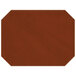 A brown faux leather octagon placemat with stitching.