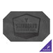 A grey leather H. Risch, Inc. octagon placemat.