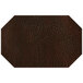 A brown hardboard and faux leather octagon placemat.