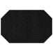 A black hardboard and faux leather octagon placemat with a black leather surface.