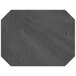 A grey octagon placemat with a black faux leather border.