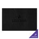 A black customizable faux leather rectangular placemat with text on it.