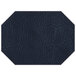 A navy faux leather hexagon placemat.