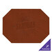 A brown leather octagon shaped placemat.