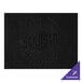 A black faux leather rectangular placemat with customizable text on it.