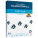 A box of Hammermill Copy Plus 20 lb 3-Hole Punch Paper with 500 sheets.