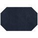 A navy faux leather octagon placemat.