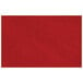 A red faux leather rectangle placemat with stitching.