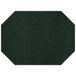 A green faux leather octagon placemat with stitching.