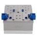 An Edlund Titan Max-Cut push block assembly with blue handles.