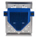 An Edlund Titan Max-Cut push block assembly with blue and silver plastic parts.