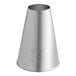 A silver cone-shaped metal Ateco 809 piping tip.