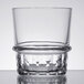An Arcoroc New York Rocks glass with a short rim.