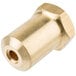 A close up of a brass #30 Hood Orifice nut with 3/8-27UNS threads.