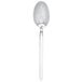A Walco stainless steel serving spoon with a long silver handle and silver rim.