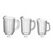 A clear 48 oz. plastic beverage pitcher with a handle and spout.