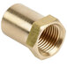 A brass #43 Hood Orifice with a threaded end.