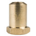 A gold metal cylinder with a hexagon-shaped nut and the number 34.