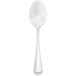 A silver spoon with a beaded handle on a white background.