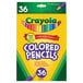 A yellow and white box of Crayola 36 colored pencils.