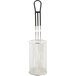 A metal Waring pasta cooker basket with a handle.
