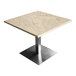 A square Art Marble table with a Kashmir White granite top.