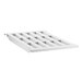 A white plastic plate with vented holes in a grid pattern.