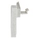 A white plastic right corner connector for Cambro Camshelving® with text that reads "right"
