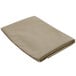 A folded beige Intedge cloth table cover on a white background.