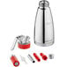 A silver iSi Thermo Whip stainless steel bottle with red accents.