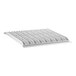A white metal grid with vents on a white background.