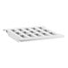 A white rectangular plastic grid with vented holes.