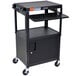Luxor AVJ42KBC Mobile Computer Cart / Workstation 24 inch x 18 inch with Locking Cabinet and Keyboard Shelf