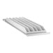 A white plastic solid shelf with holes.