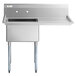 A Regency stainless steel 1 compartment sink with a right drainboard.