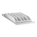 A white plastic solid shelf with six compartments.