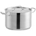 A Vigor stainless steel stock pot with a lid.