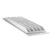 A white rectangular shelf with rows of white vents.