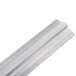 A white metal Cambro Camshelving track rail with silver edges.