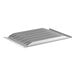 A solid gray plastic shelf middle plate designed for use with Cambro Camshelving Basics Plus Series shelving units.