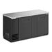 A black rectangular True back bar refrigerator with LED lighting.