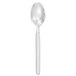 A Walco stainless steel demitasse spoon with a frosted white handle.