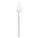 A close-up of a Walco stainless steel salad fork with a white handle.