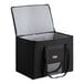 A black cooler bag with a handle.