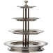 A Bon Chef stainless steel 4-tier stand on a table.