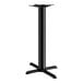 A black Lancaster Table & Seating bar height column table base.