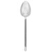 A silver Walco serving spoon with a black and white pattern on the handle.