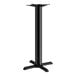 A black Lancaster Table & Seating bar height column table base.