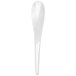 A Walco stainless steel dessert spoon with a white handle.