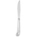 A Walco Susannah stainless steel table knife with a swirl design on the handle.